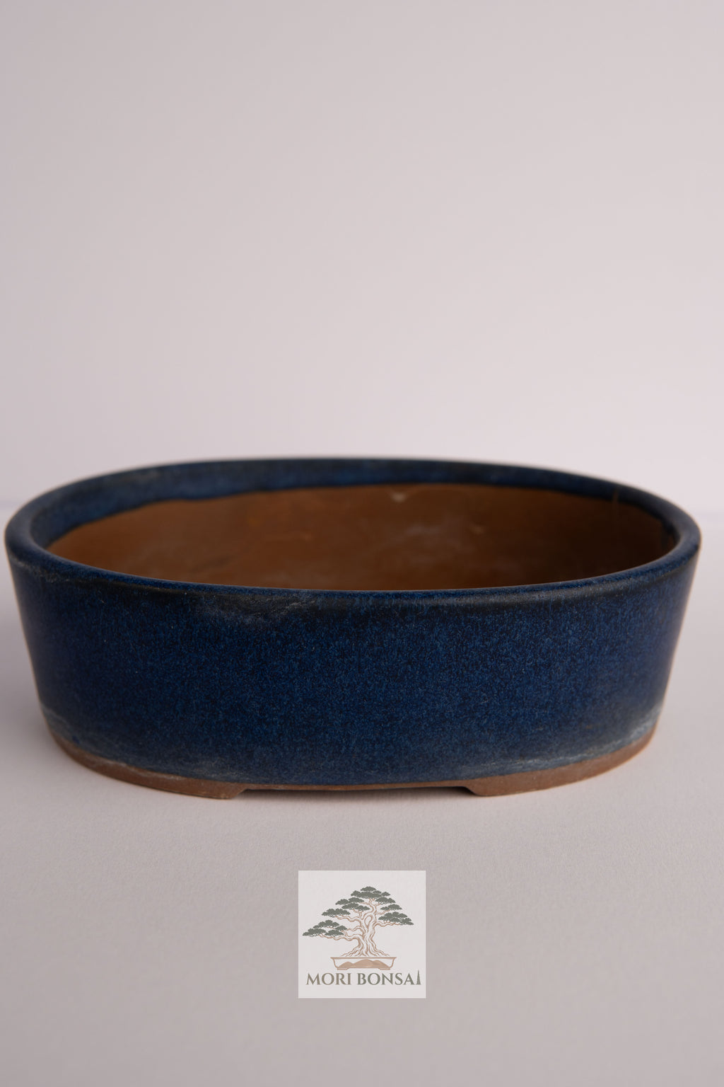 Aged Tokoname oval bonsai pot POT-TOKO-004 rim and unglazed interior detail