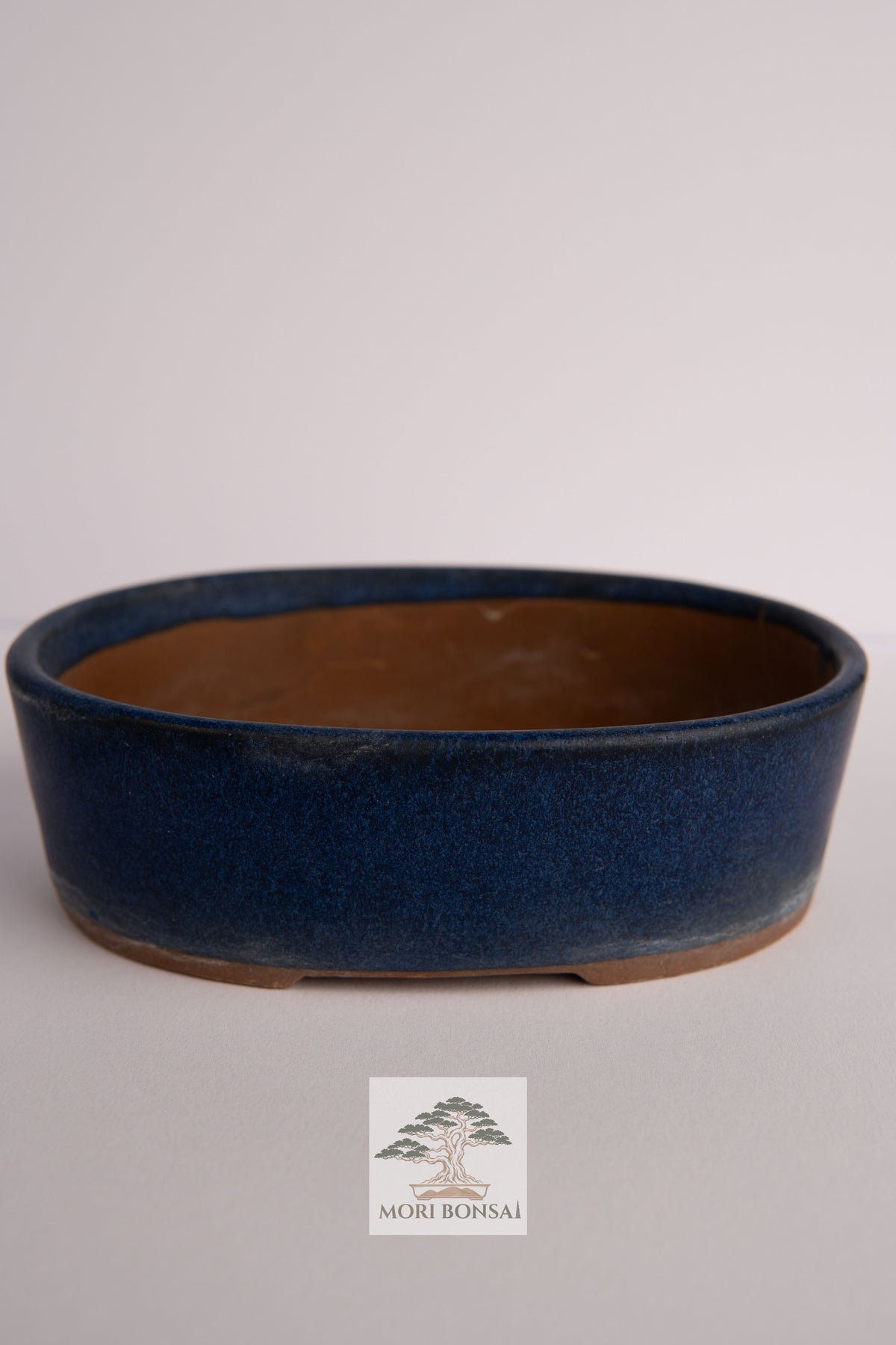 Aged Tokoname oval bonsai pot POT-TOKO-004 rim and unglazed interior detail